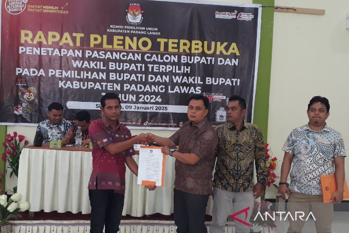 KPU Palas tetapkan PMA - AFN bupati dan wakil bupati terpilih Pilkada 2024