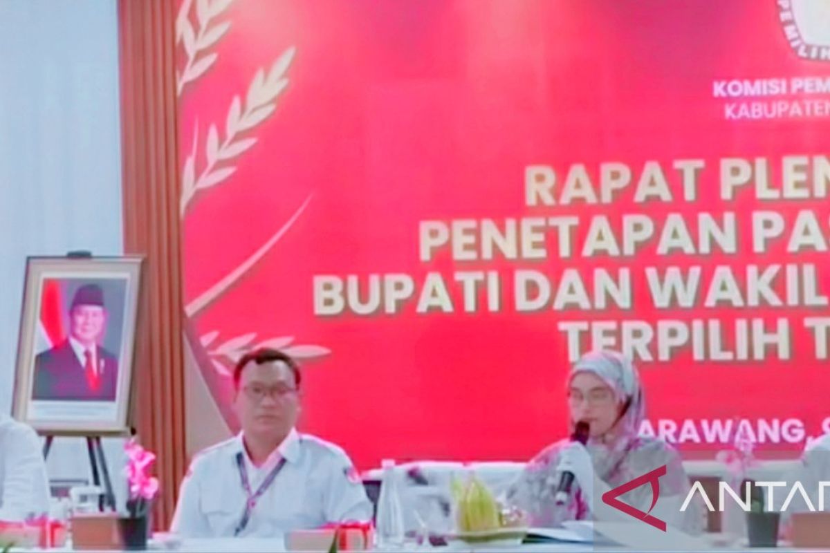 KPU Karawang tetapkan pasangan Aep-Maslani sebagai bupati dan wabup terpilih