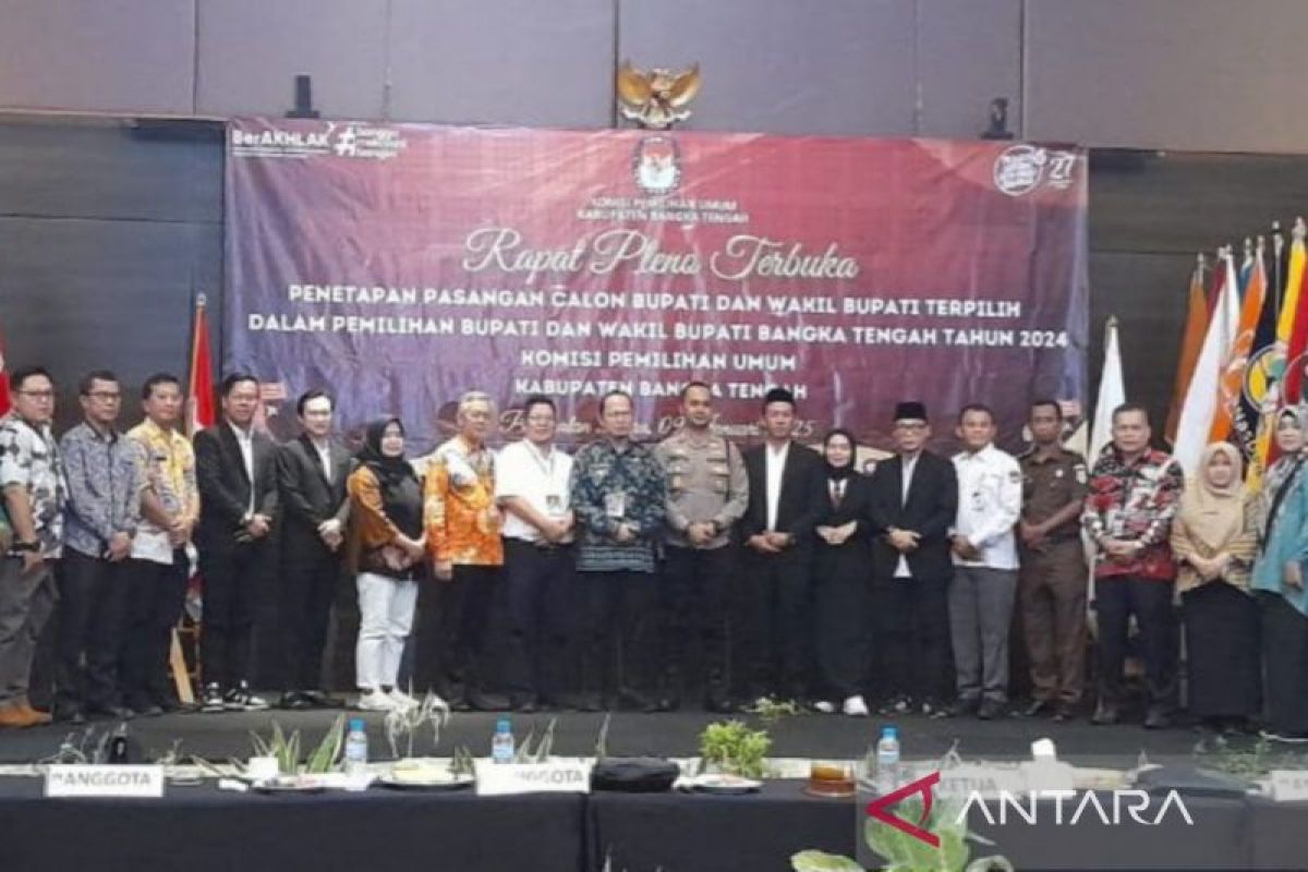 KPU Bangka Tengah tetapkan Algafry Rahman-Efrianda pemenang Pilkada 2024