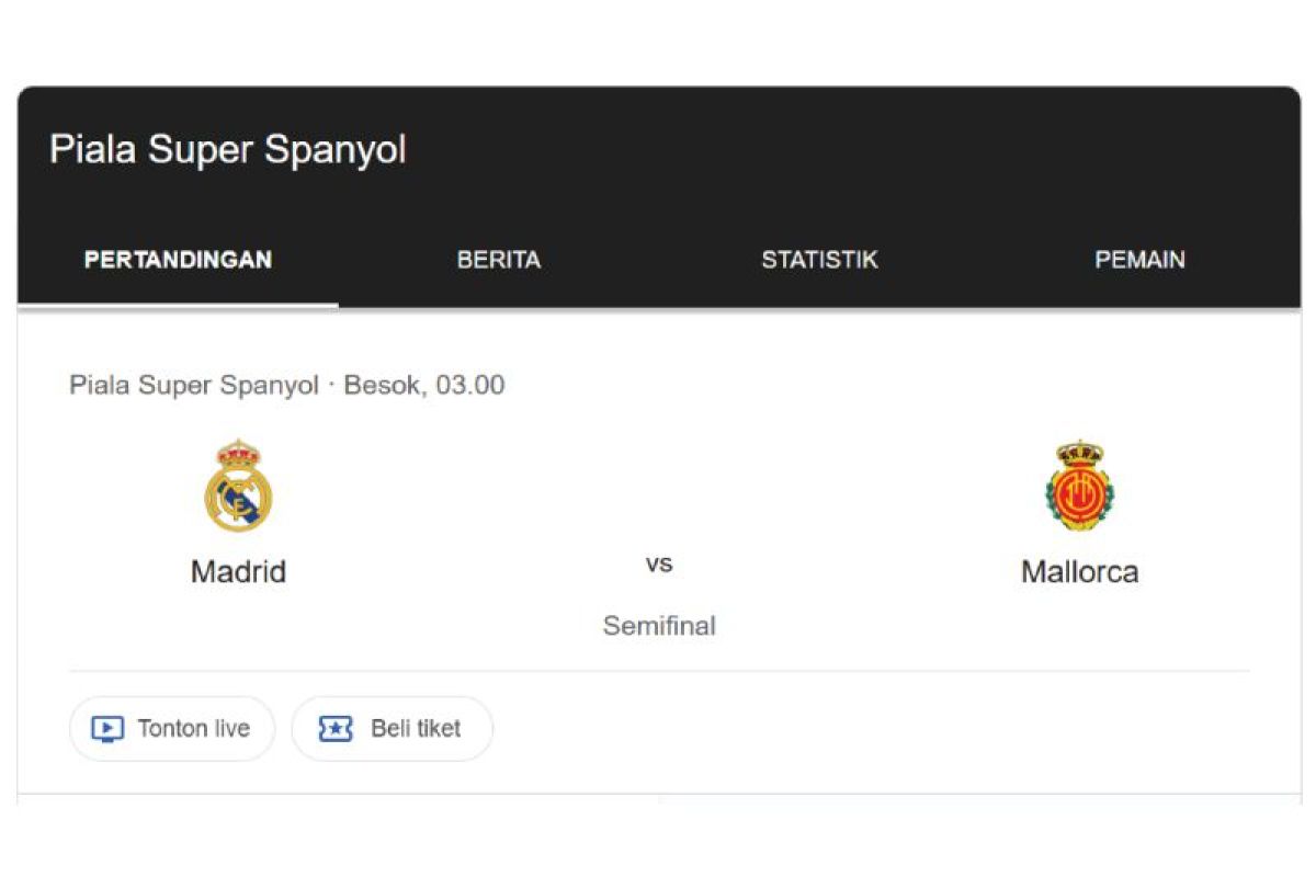 Jadwal Piala Super Spanyol, 10 Januari 2025