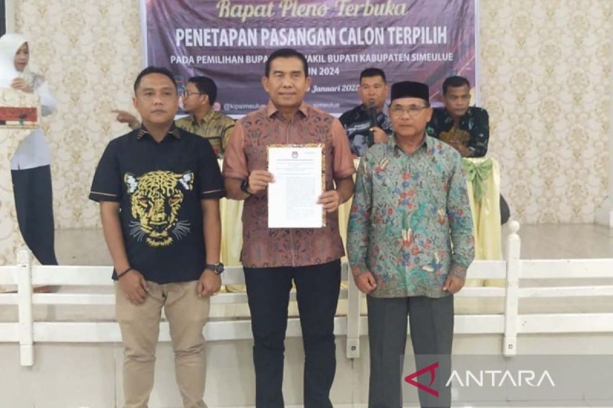 KIP Simeulue tetapkan bupati dan wakil bupati terpilih