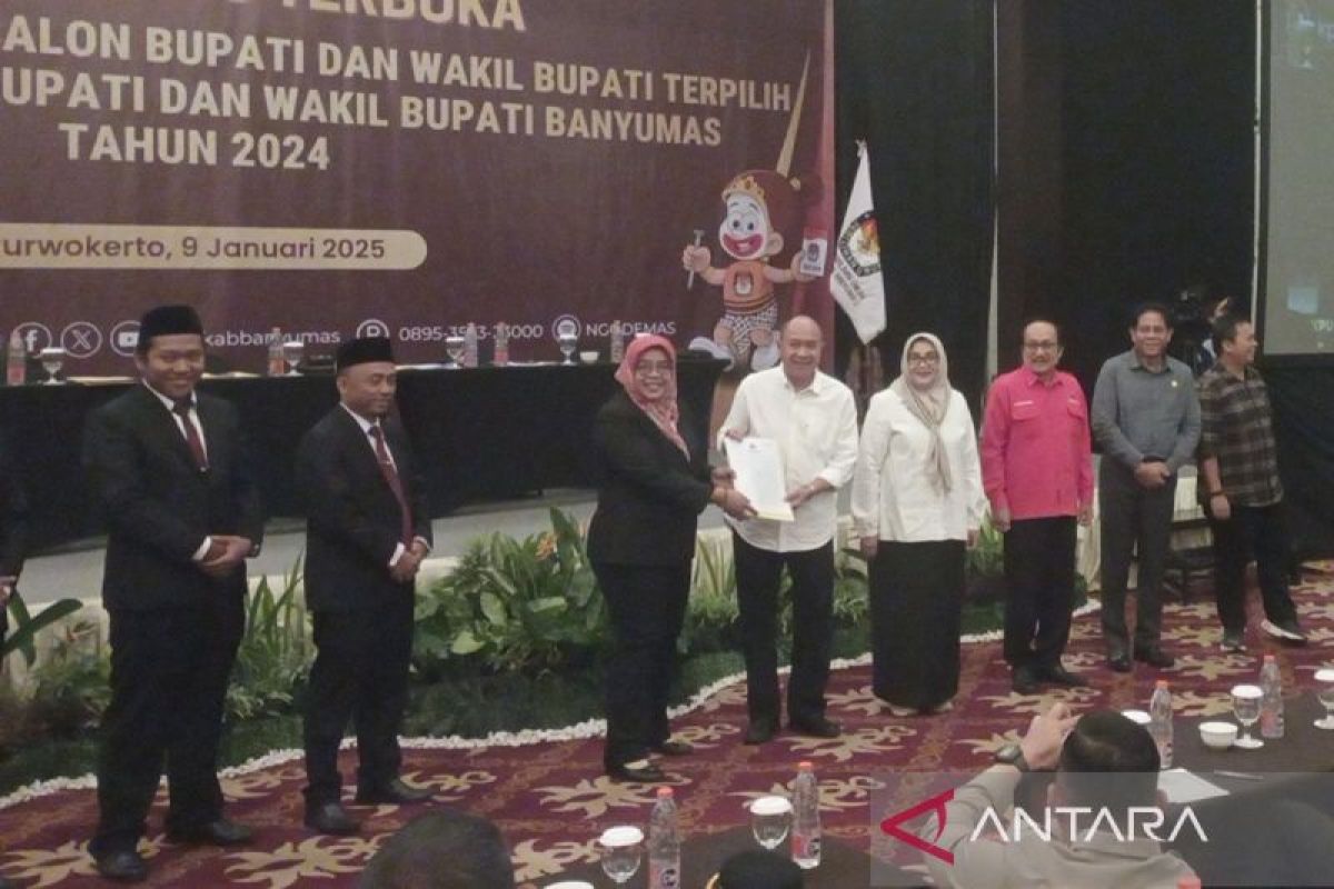 KPU Banyumas  tetapkan pasangan calon bupati-wakil bupati terpilih