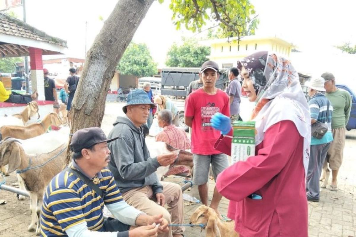 DKPP Kabupaten Madiun lakukan penyemprotan disinfektan di pasar hewan