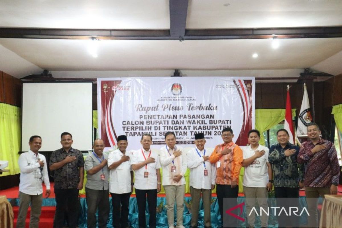 KPU tetapkan Gus Irawan - Jafar Syahbuddin sebagai Bupati dan Wakil Bupati Tapsel 2025-2030