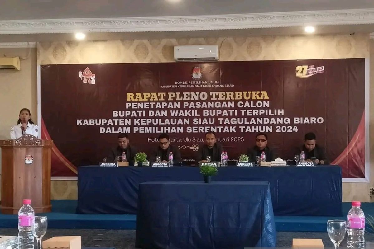 KPU tetapkan Chyntia Kalangit-Heronimus Makainas Bupati-Wabup terpilih 2024