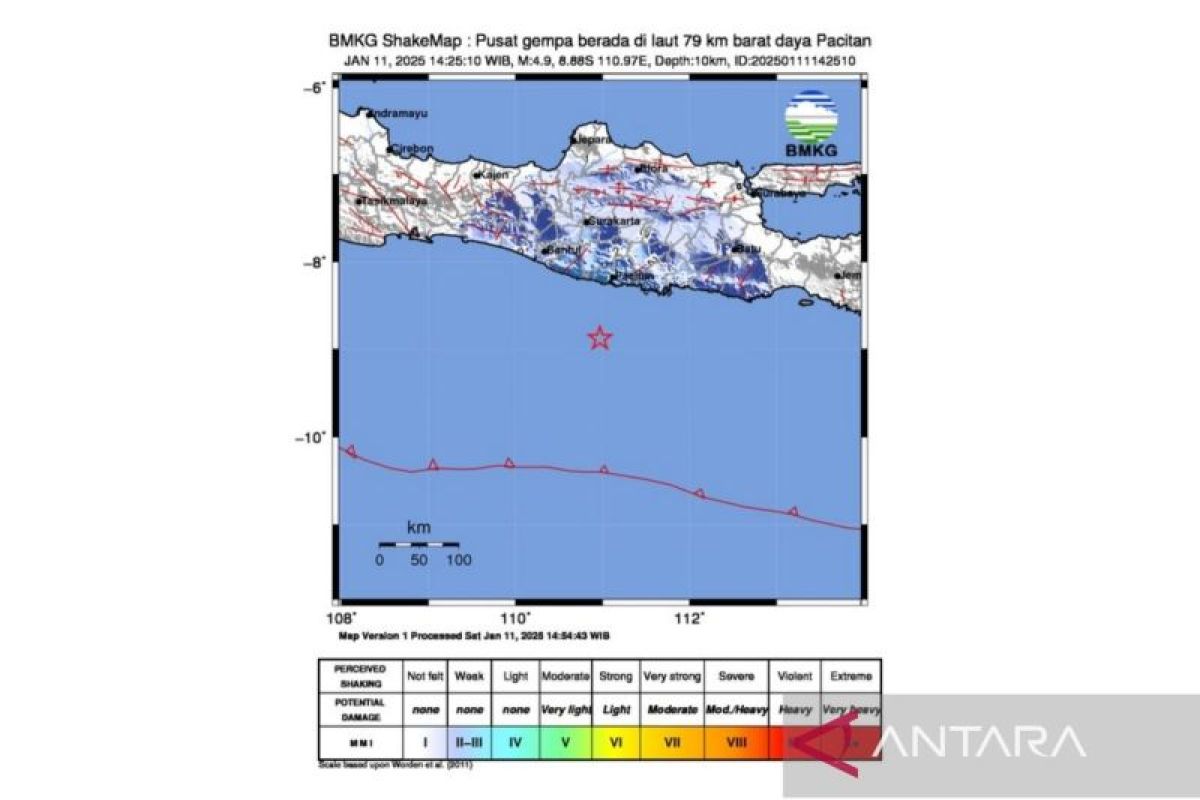 BMKG sebut gempa dangkal di Pacitan dipicu aktivitas zona megathrust