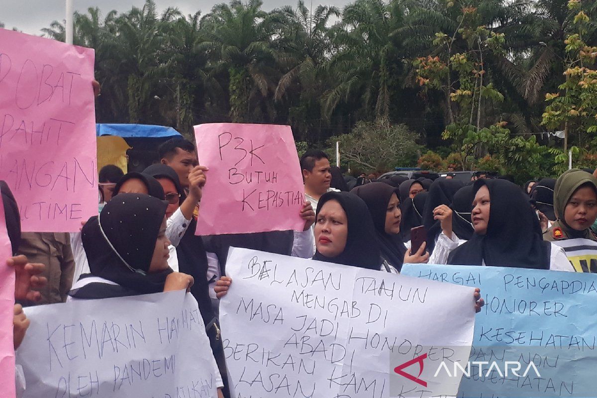 Minta diangkat jadi PPPK penuh waktu, ratusan honorer unjuk rasa ke kantor bupati dan DPRD Palas