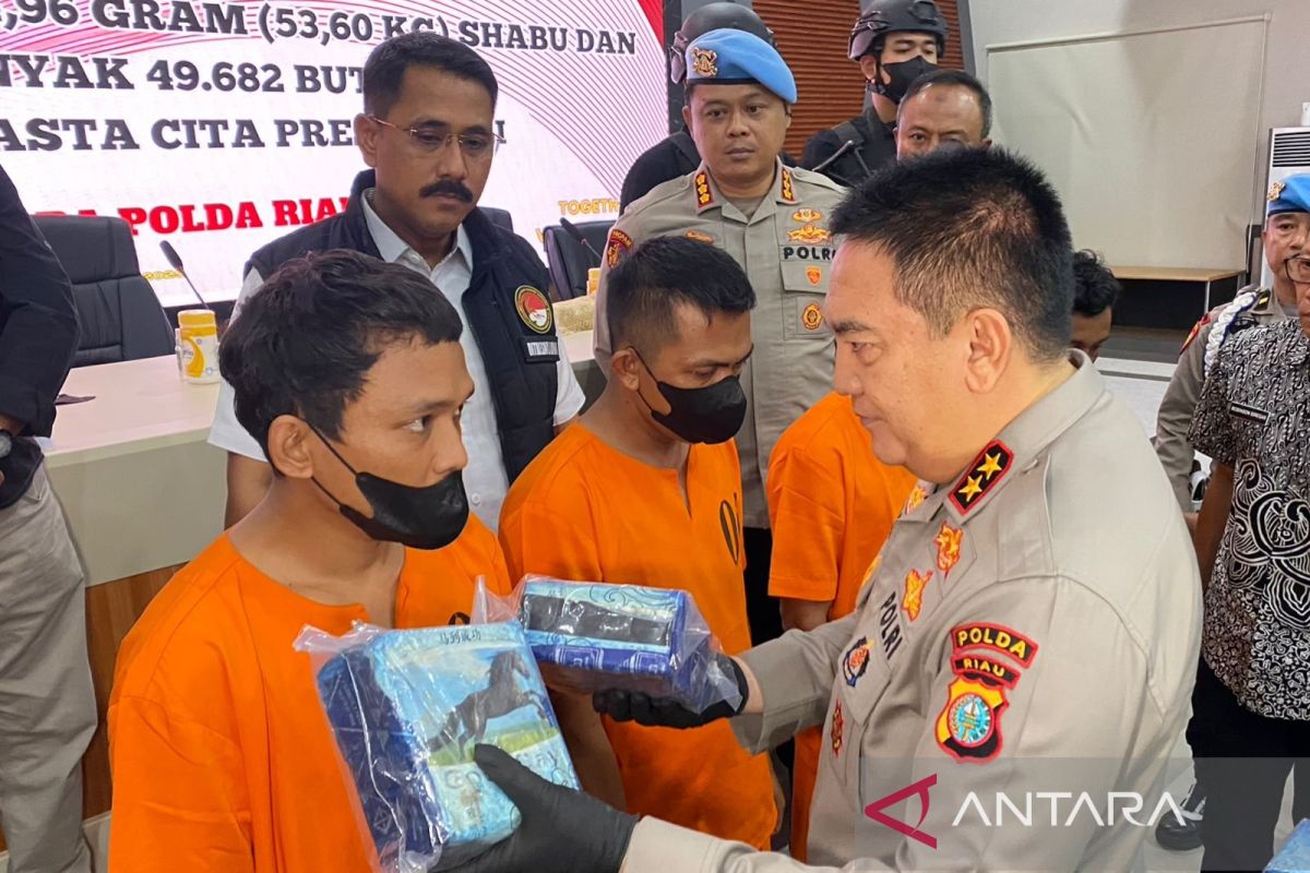 53 kg sabu dan 49 ribu ekstasi jaringan internasional gagal beredar di Riau