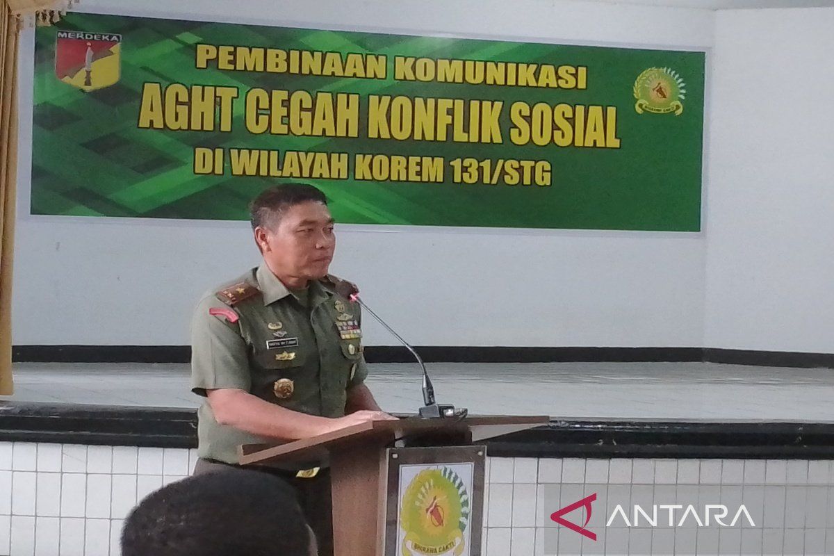 Korem 131/Santiago gelar sosialisasi binkom AGHT cegah konflik sosial