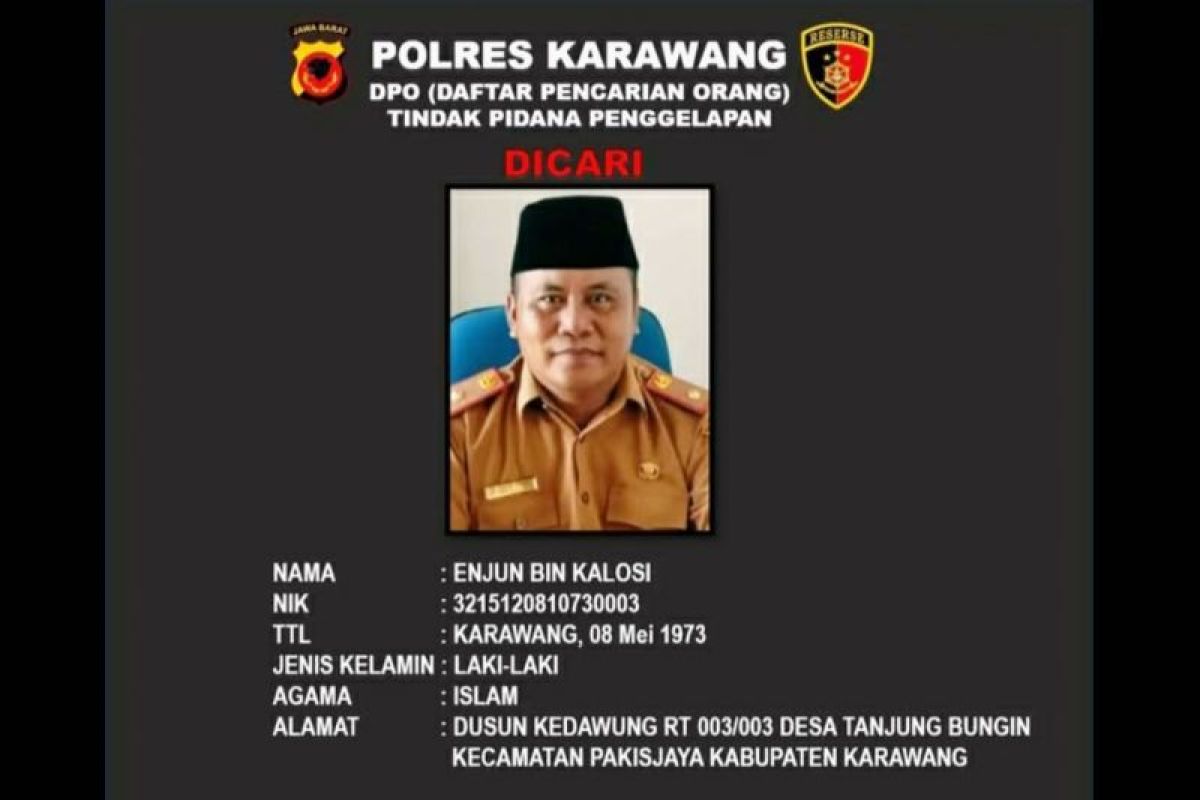 Polres Karawang tetapkan kades DPO kasus penggelapan