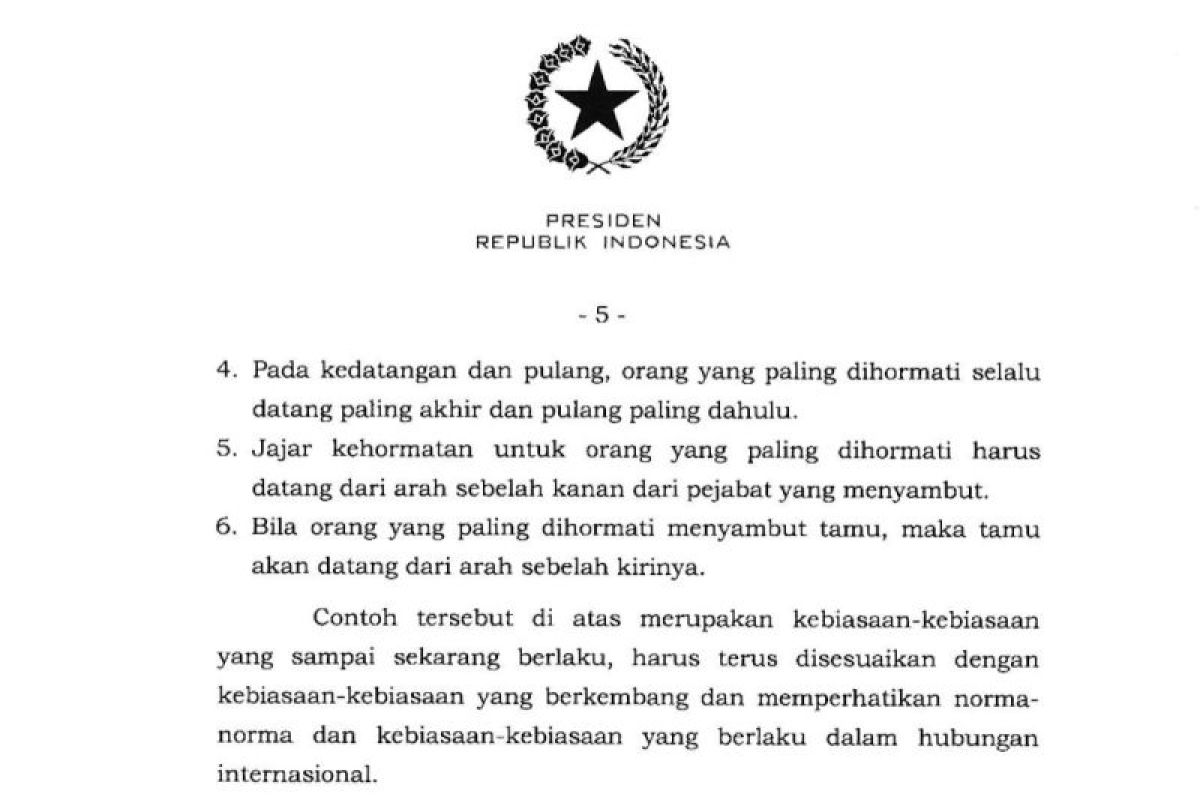 Pakar nilai Peraturan Pemerintah tentang Keprotokolan perlu direvisi 