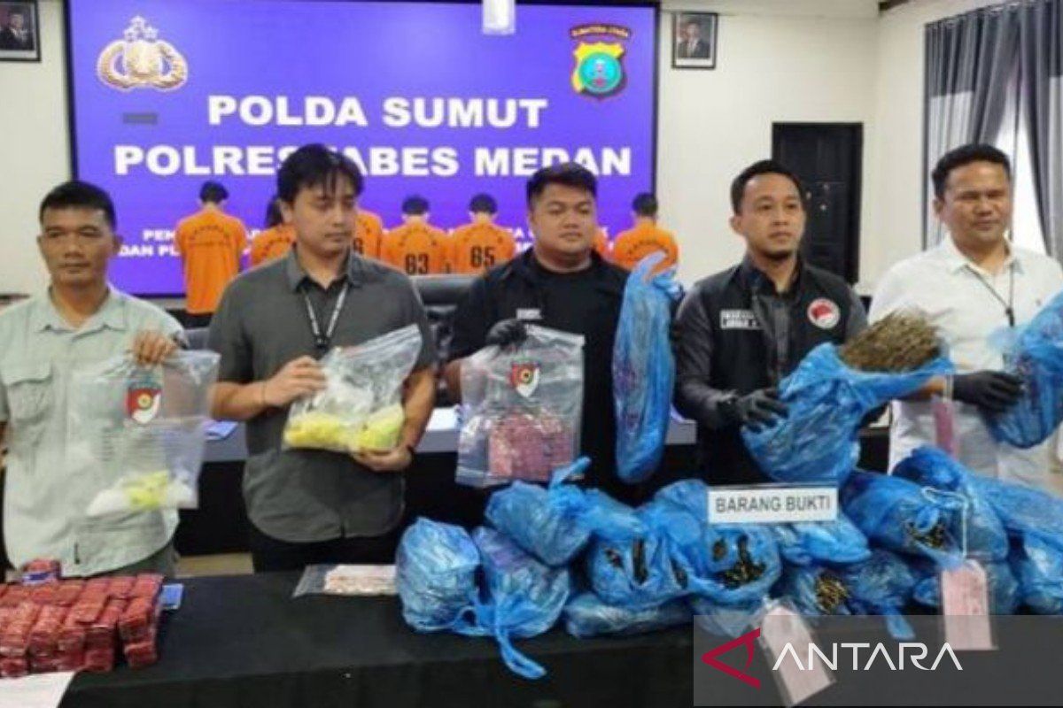 Polisi gagalkan peredaran 46 kilogram ganja di Medan, lima pelaku ditangkap