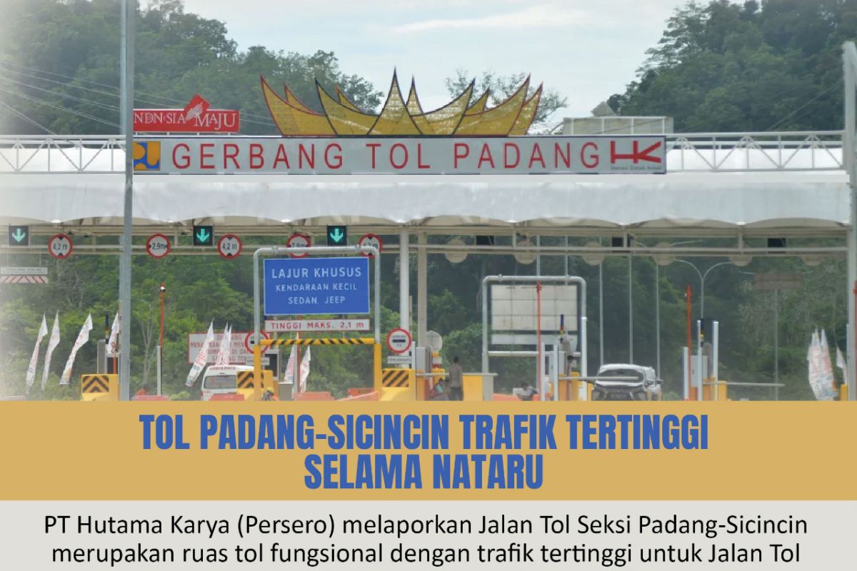 Tol Padang-Sicincin trafik tertinggi selama Nataru