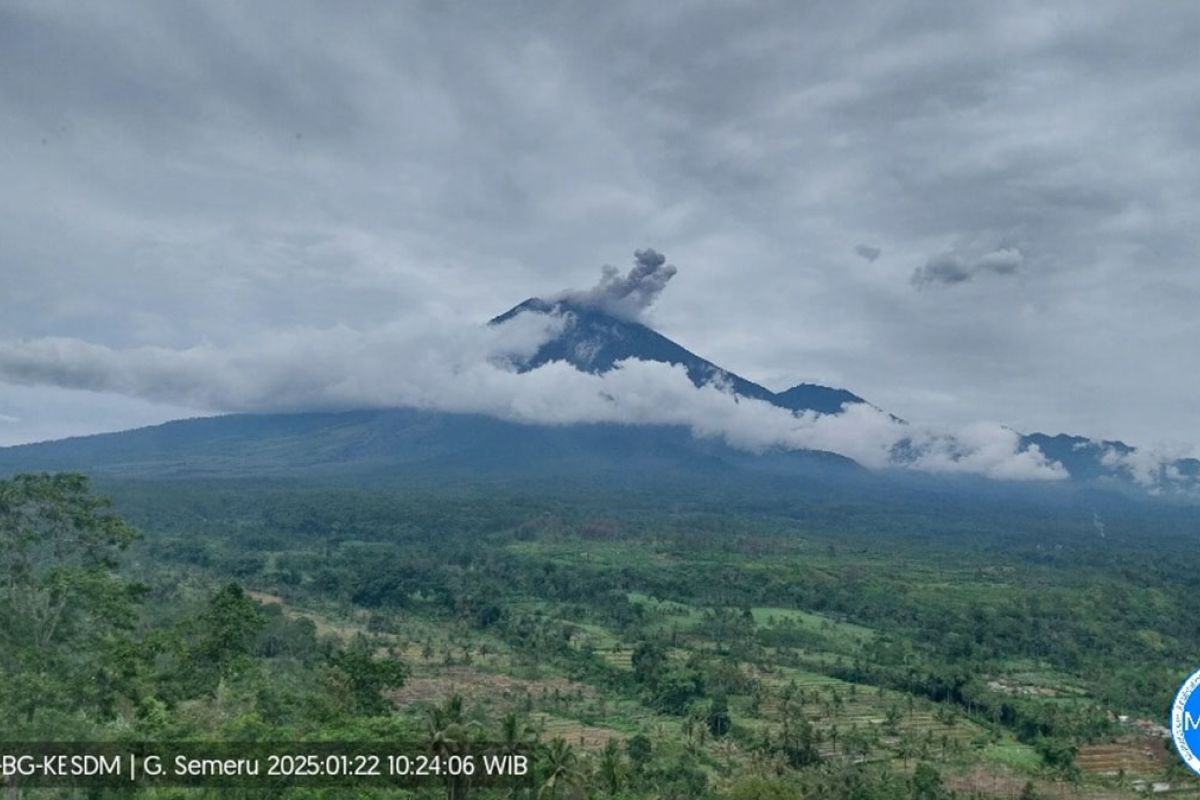 Gunung Semeru kembali erupsi Rabu pagi, letusan setinggi 800 meter