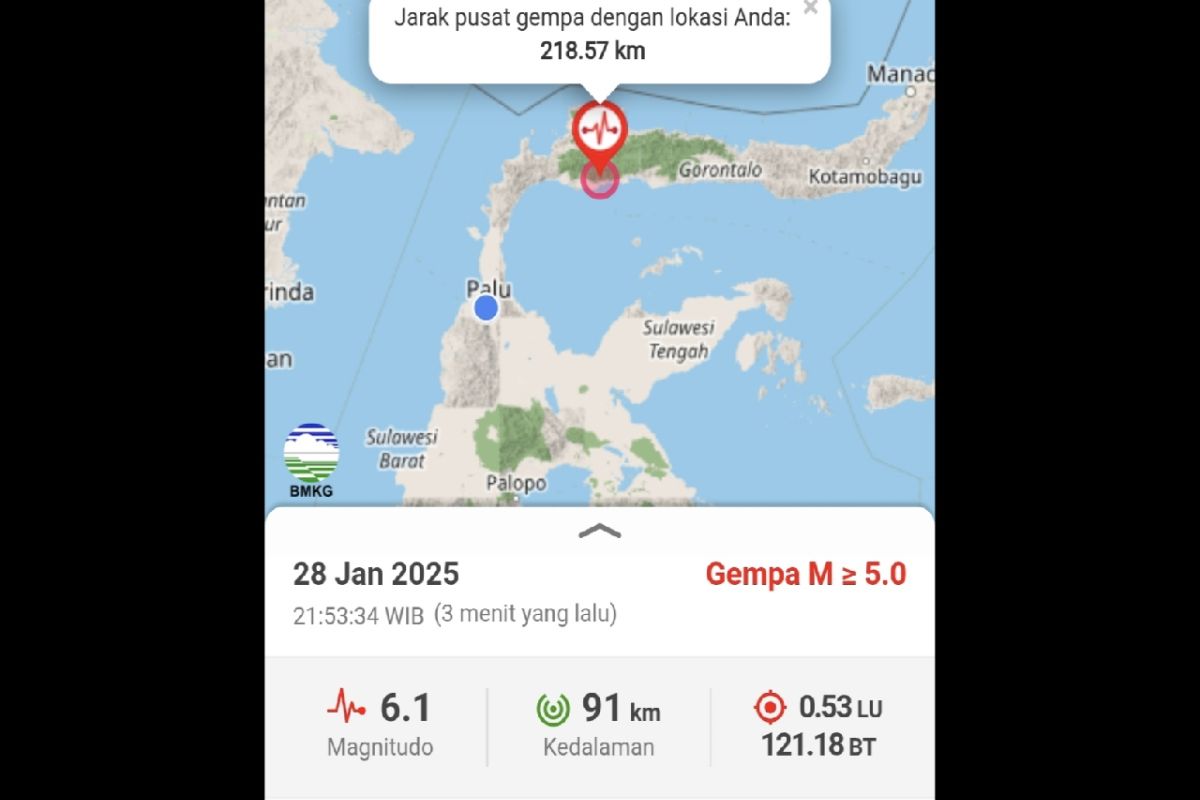 Pemkab Parigi Moutong imbau warga tenang pascagempa magnitudo 6,1