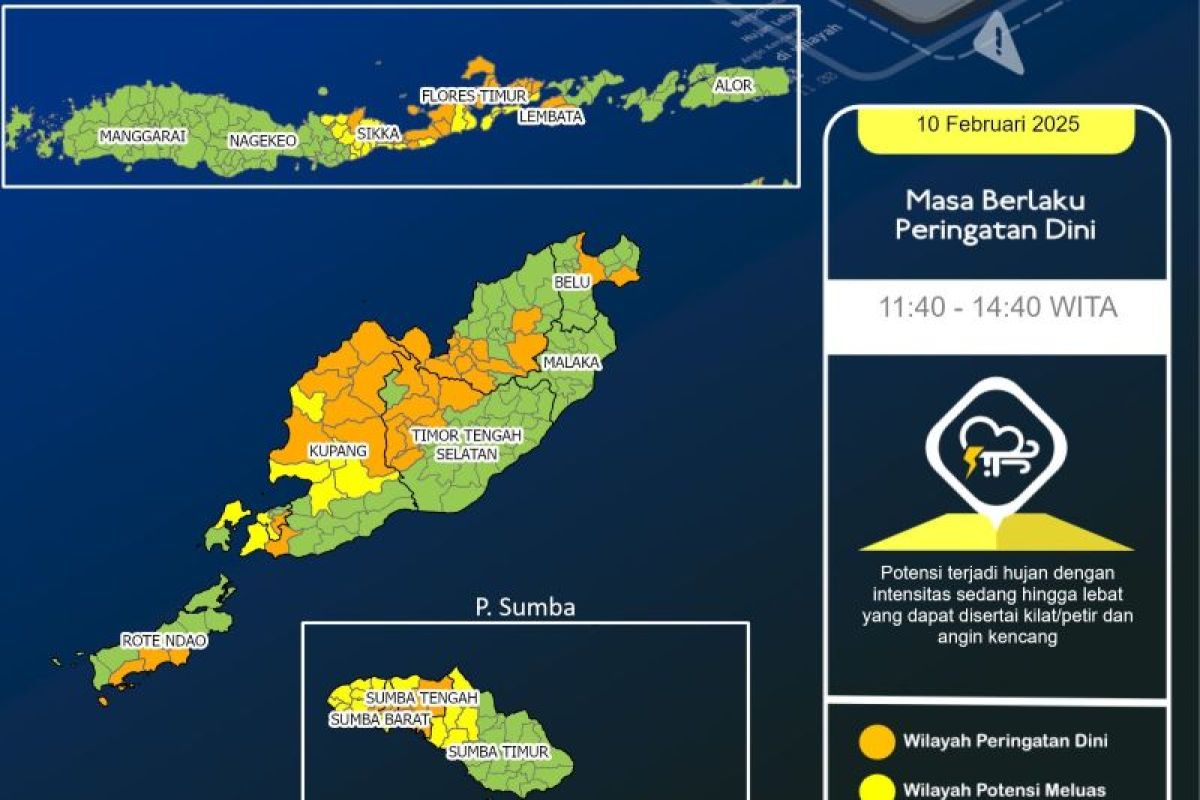 BMKG: Siklon tropis 96S memicu potensi hujan di NTT hingga 12 Februari