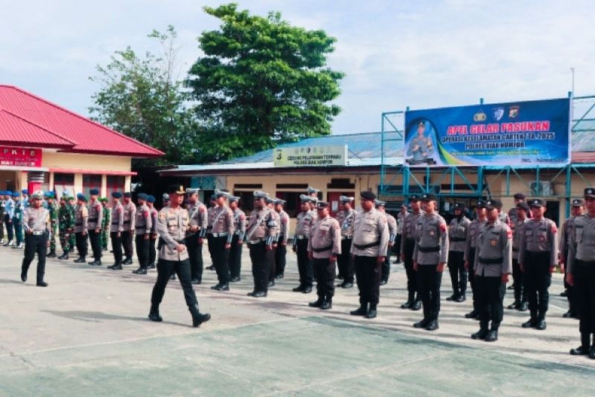 Polres Biak gelar Operasi Keselamatan Cartenz tingkatkan disiplin berlalu lintas
