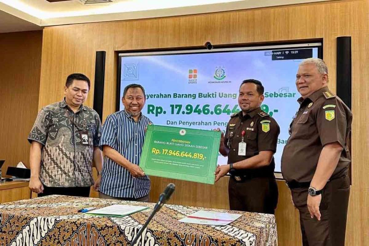 Kejati Aceh eksekusi uang korupsi program peremajaan sawit Rp17,9 miliar