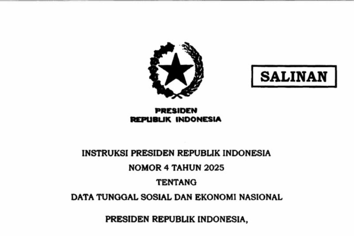 Prabowo terbitkan Inpres 4/2025 untuk integrasi data sosial