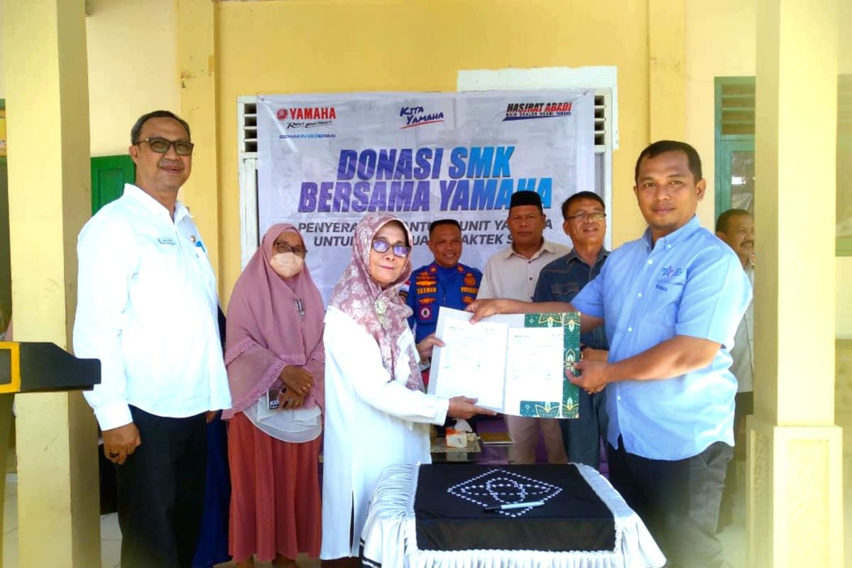 Yamaha Gorontalo wujudkan impian SMK Almamater miliki sarana praktek