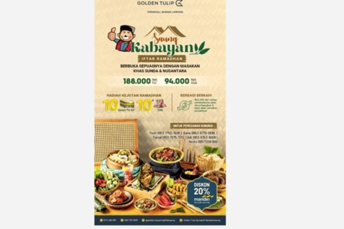 Bukber sambil berbagi: Saung Kabayan Golden Tulip Springhill donasikan pembelian ke panti asuhan