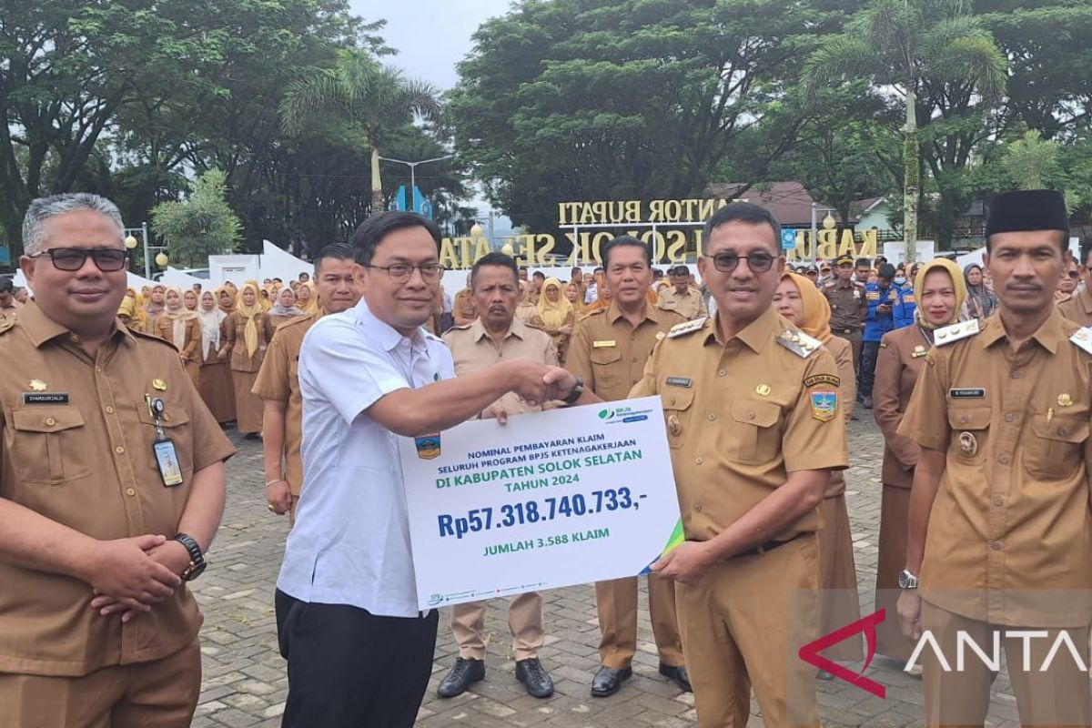 BPJS Ketenagakerjaan Solok Selatan bayarkan klaim Rp57,3 miliar