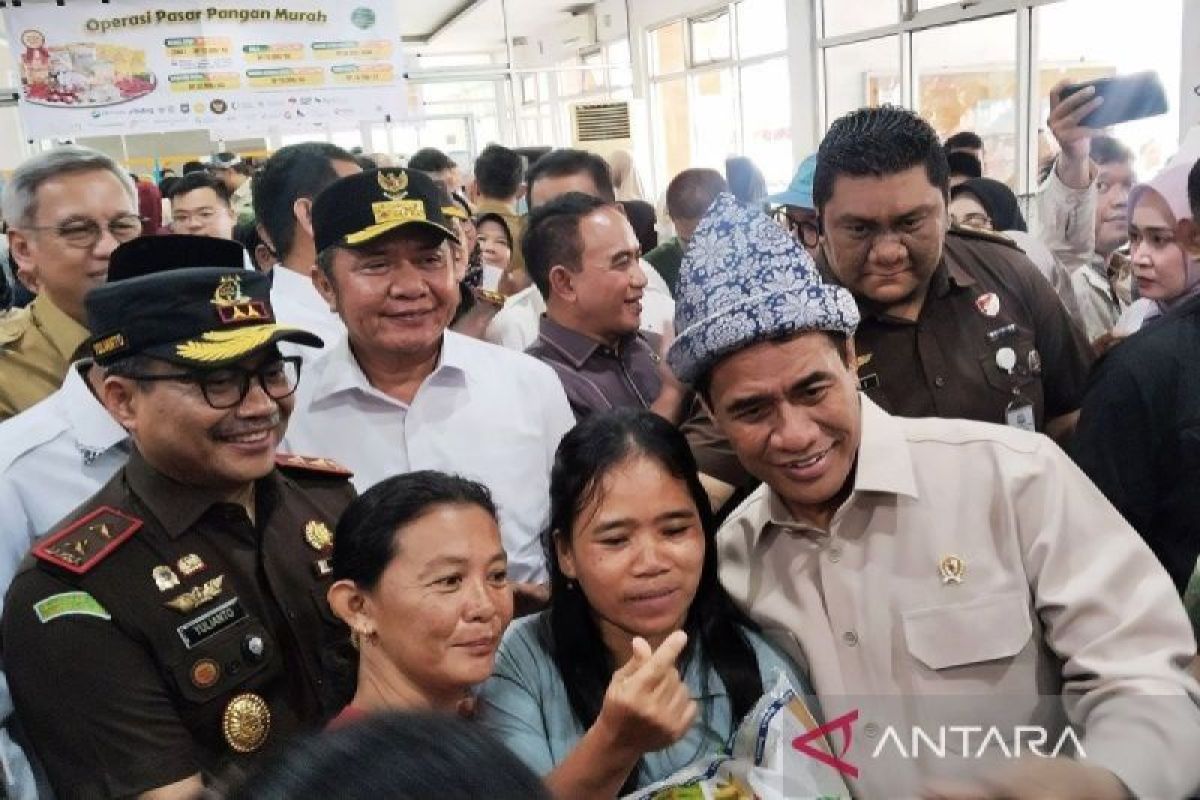 Mentan Amran Sulaiman pantau pasar murah di Kantor Pos Palembang