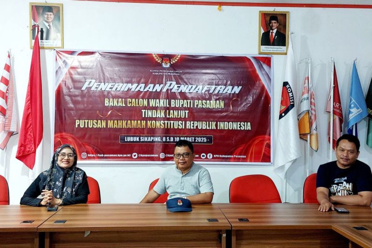 KPU buka pendaftaran bakal calon wakil bupati Pasaman