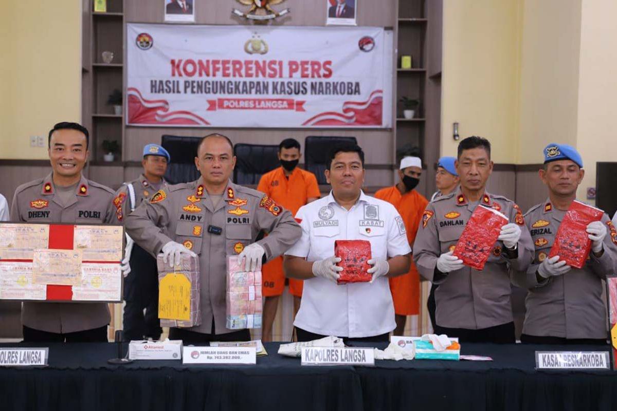 Polres Langsa ungkap peredaran 12,5 kilogram sabu-sabu dari Malaysia