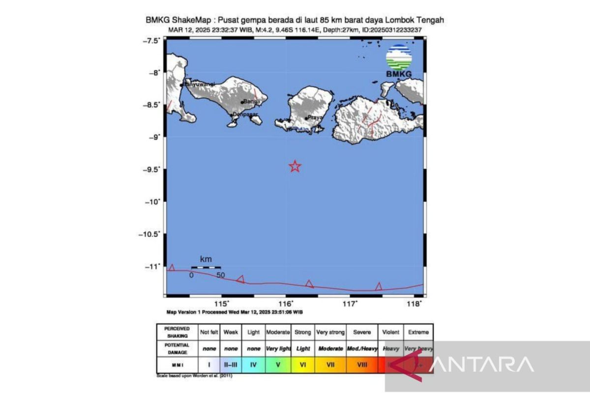 BMKG: Gempa dangkal di Lombok dipicu aktivitas sesar aktif pada dasar laut