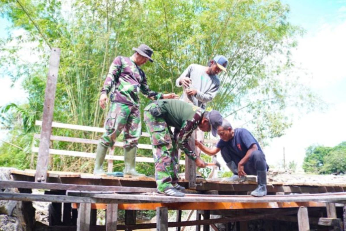 Jembatan Baru Buatan Satgas TMMD 123 Kodim Tarakan Mulai Terbentang