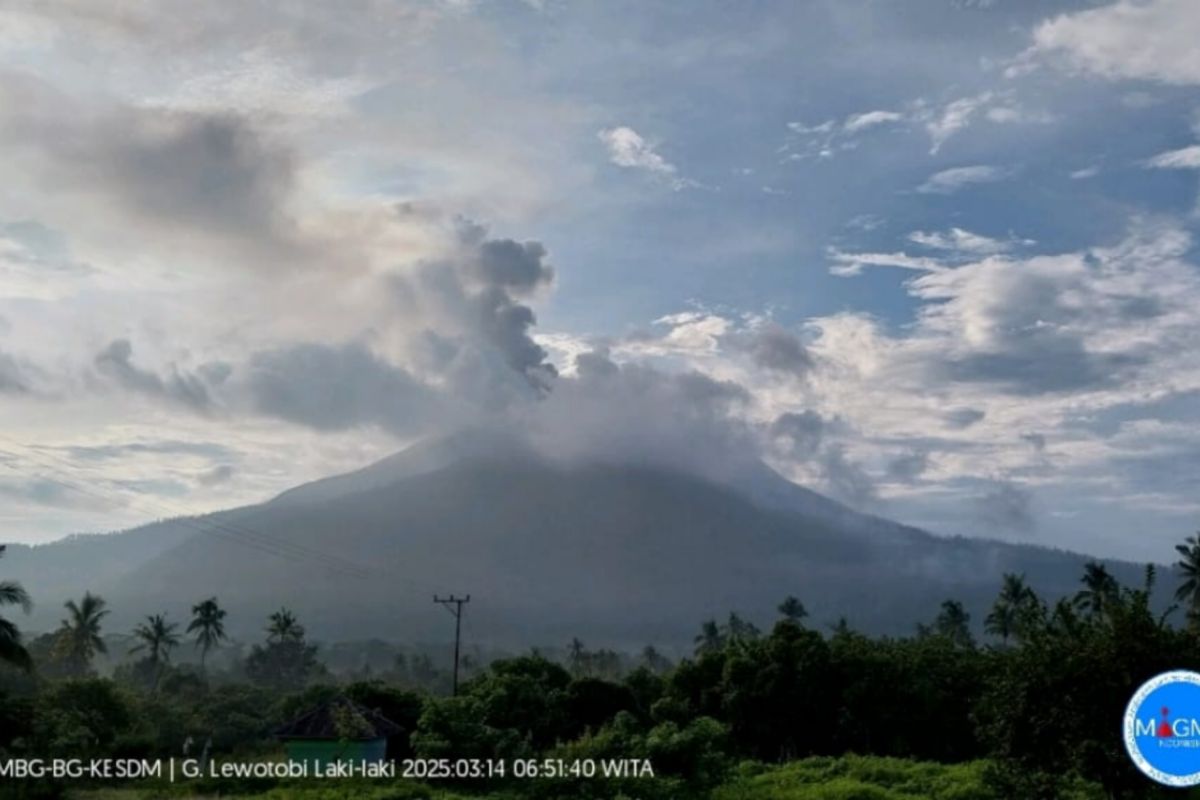 PGA mencatat satu kali getaran banjir lahar Gunung Lewotobi Laki-laki