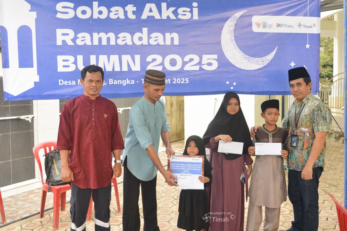 Sobat Aksi Ramadan Kementerian BUMN dan PT Timah santuni anak yatim