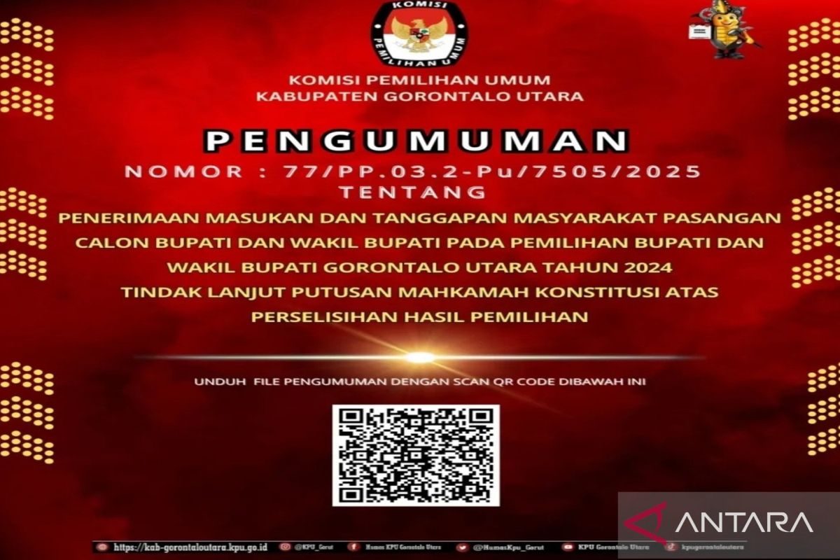 KPU mulai menerima tanggapan masyarakat tentang paslon dalam PSU