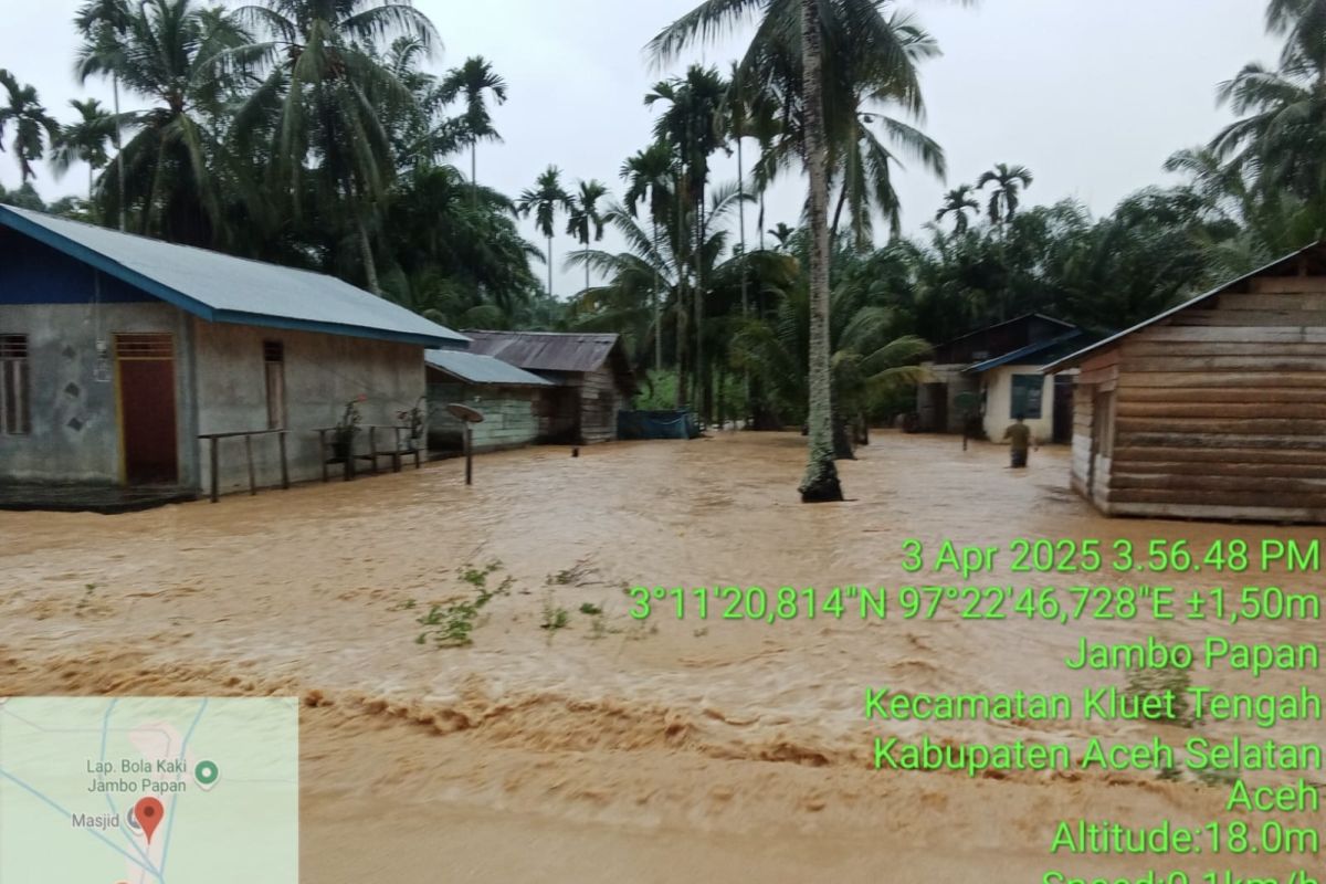 Banjir rendam tujuh desa di Aceh Selatan