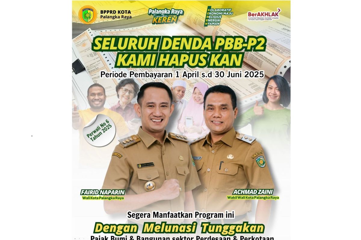 Palangka Raya Kalteng hapus denda pajak bumi dan bangunan