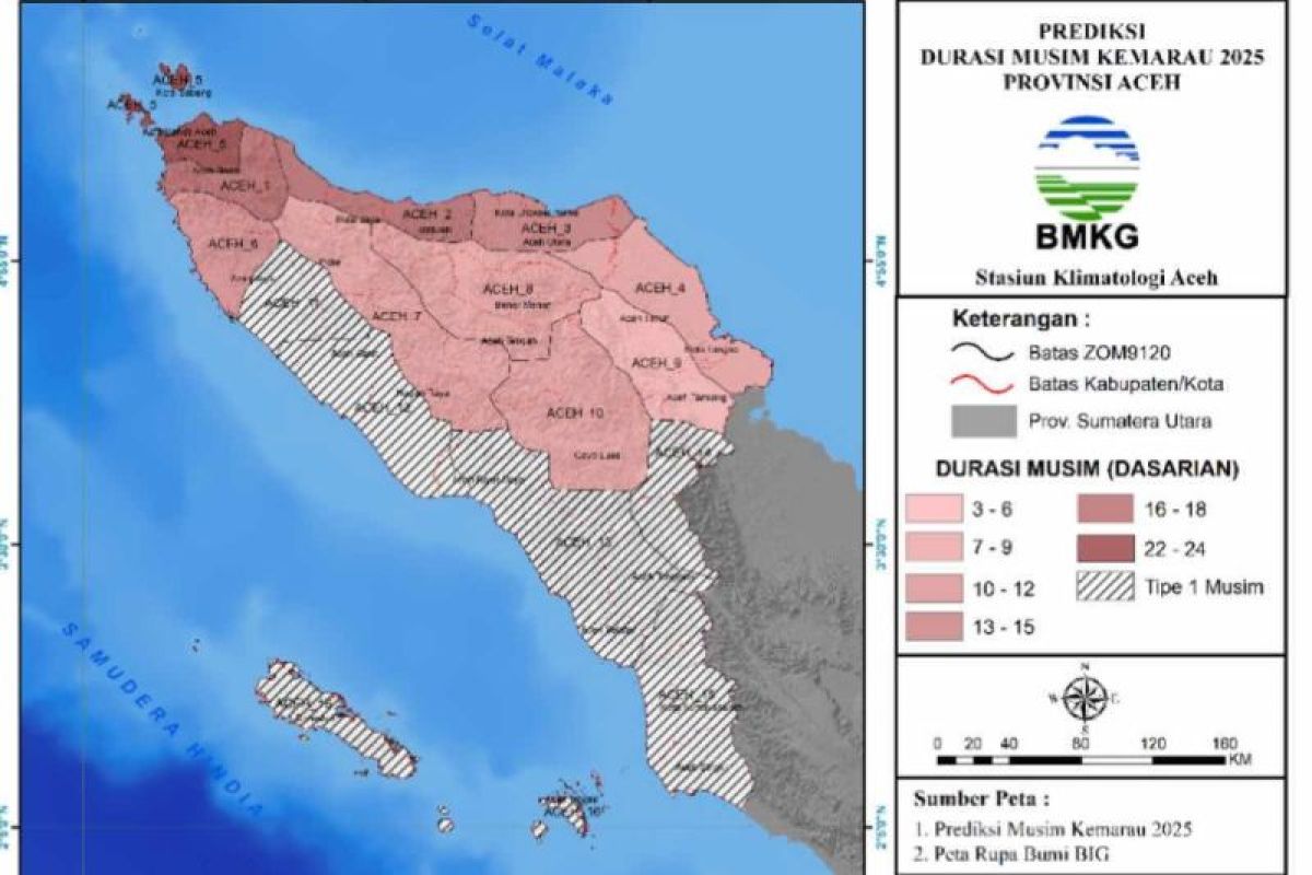 BMKG sebut Aceh akan alami hujan lebat sementara sebagian lain kemarau panjang pada April