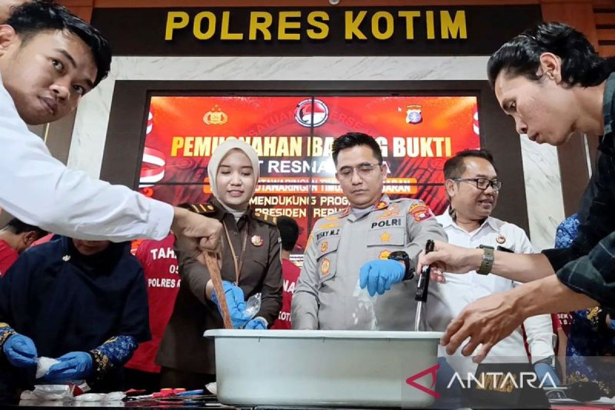 Polres Kotim musnahkan barang bukti sabu senilai Rp734 juta