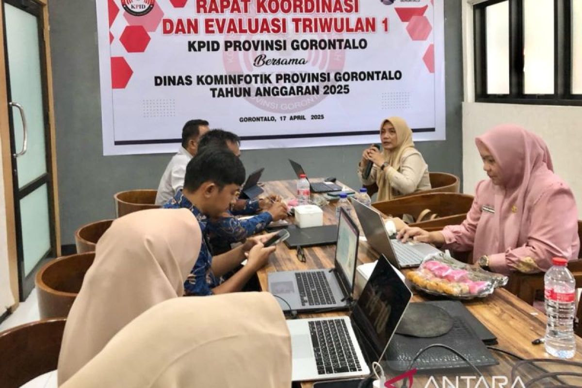 KPID Gorontalo - Diskominfotik Gelar Rakorev Triwulan I 2025