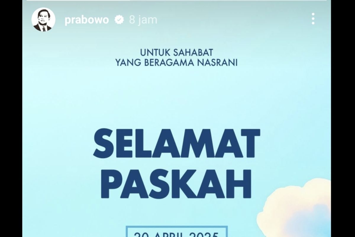 Prabowo: Paskah momentum pererat persaudaraan dan harmoni bangsa