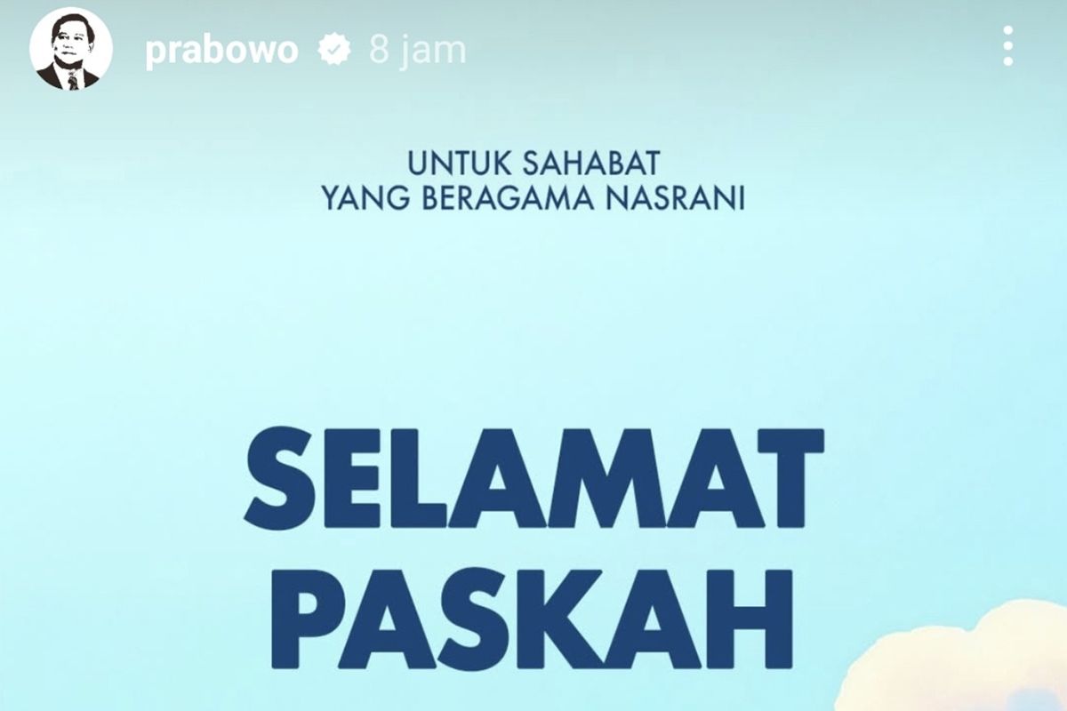 Prabowo: Paskah momentum pererat persaudaraan dan harmoni bangsa