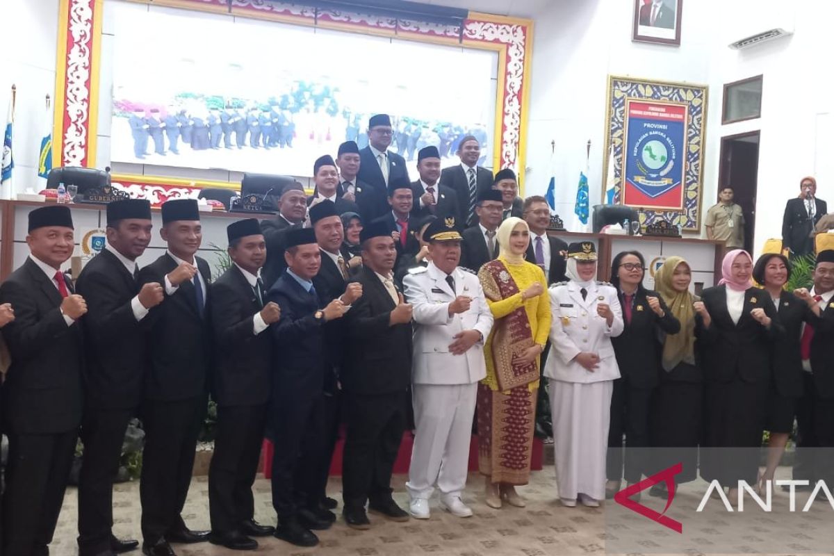 DPRD Babel paripurna pidato perdana Gubernur-Wagub Bangka Belitung 2025-2030