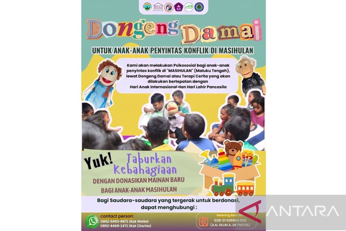 Komunitas literasi Rumah Dongeng Damai buka donasi psikososial penyintas konflik Maluku