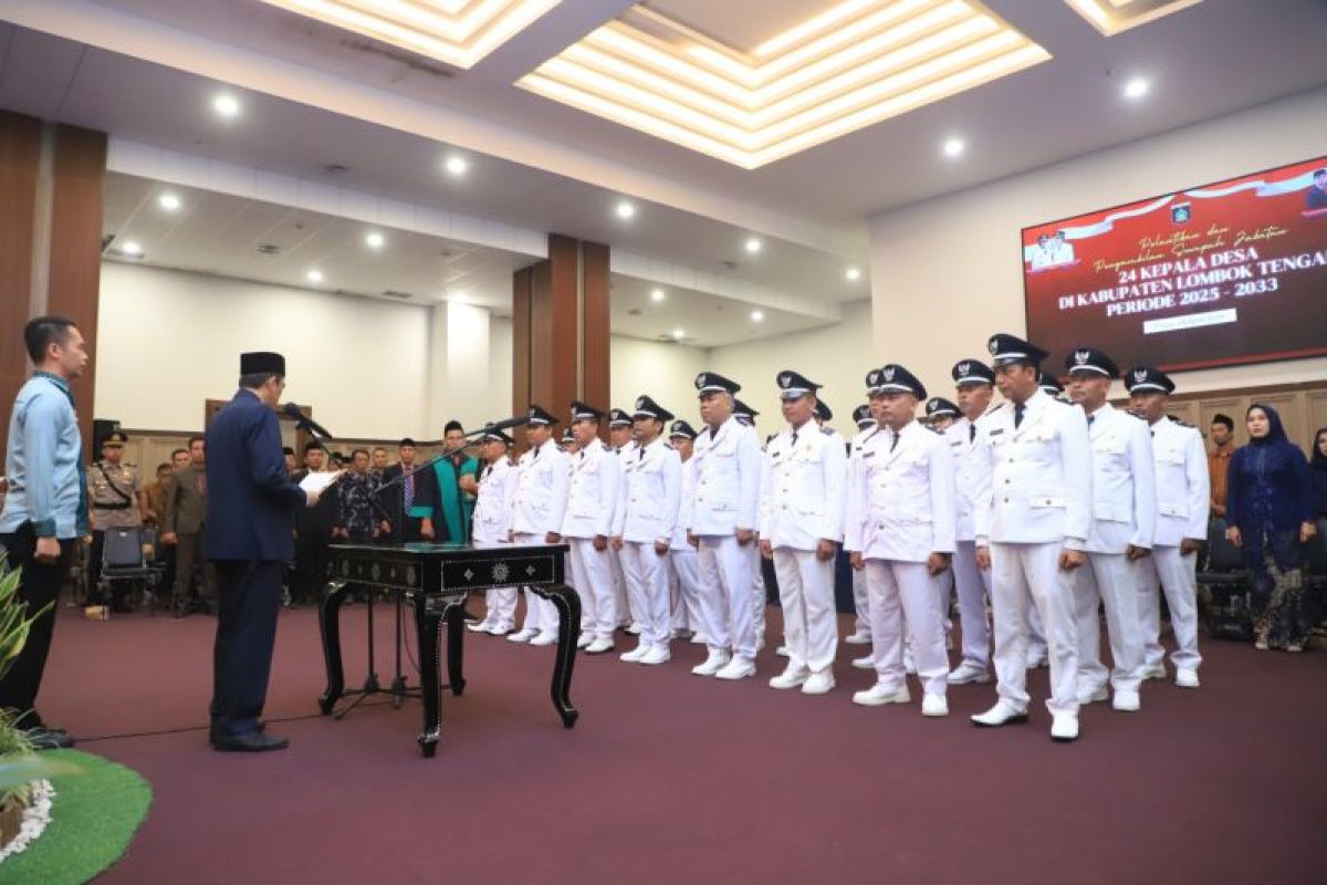 Sebanyak 24 kades terpilih Pilkades 2025 di Lombok Tengah dilantik