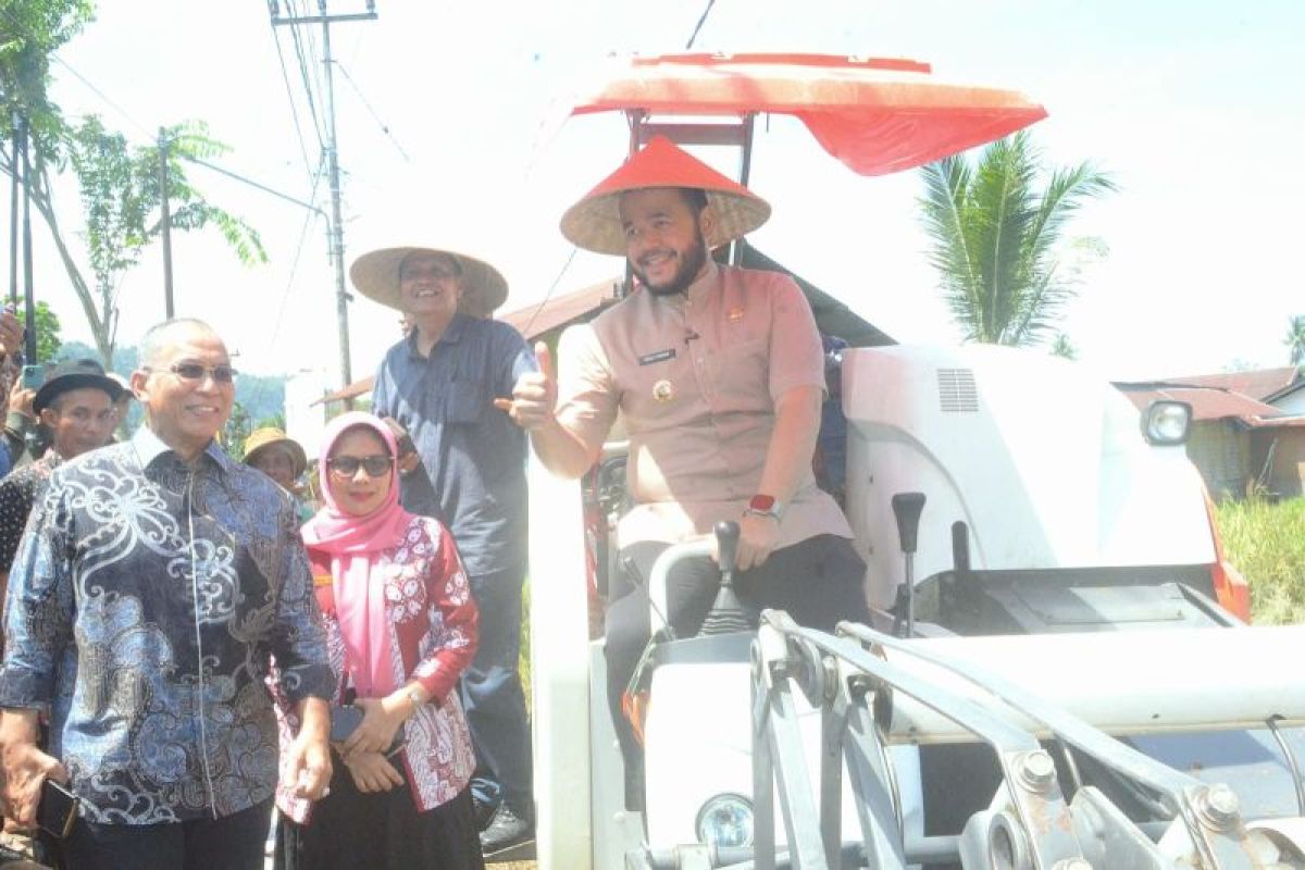 Dukung swasembada pangan, Wako Fadly Amran pimpin panen padi Kelompok Tani di Kota Padang