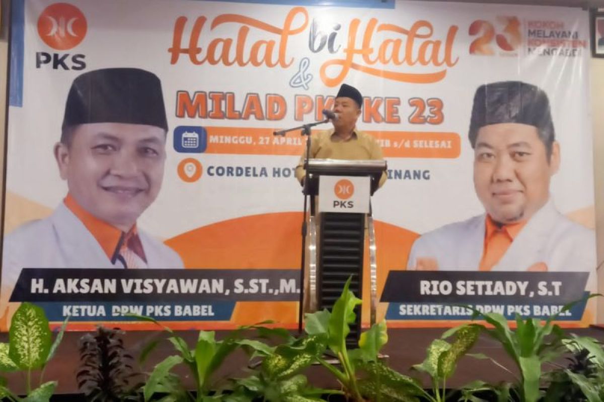 Hadiri halal bihalal dan milad PKS ke-23, Gubernur Hidayat Arsani ajak PKS bangun Babel
