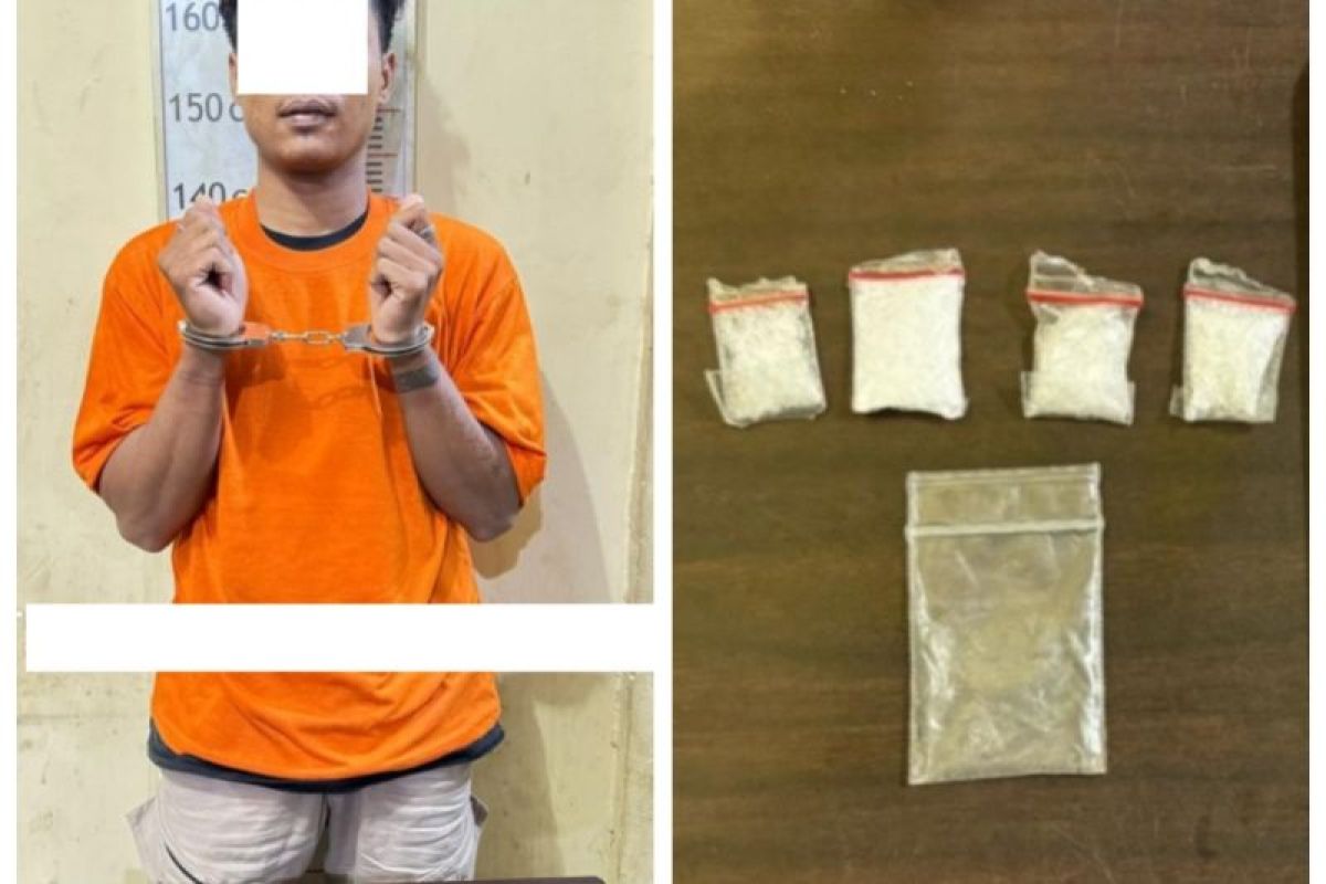 Polres Langkat tangkap seorang warga Desa Air Hitam Gebang bawa sabu-sabu