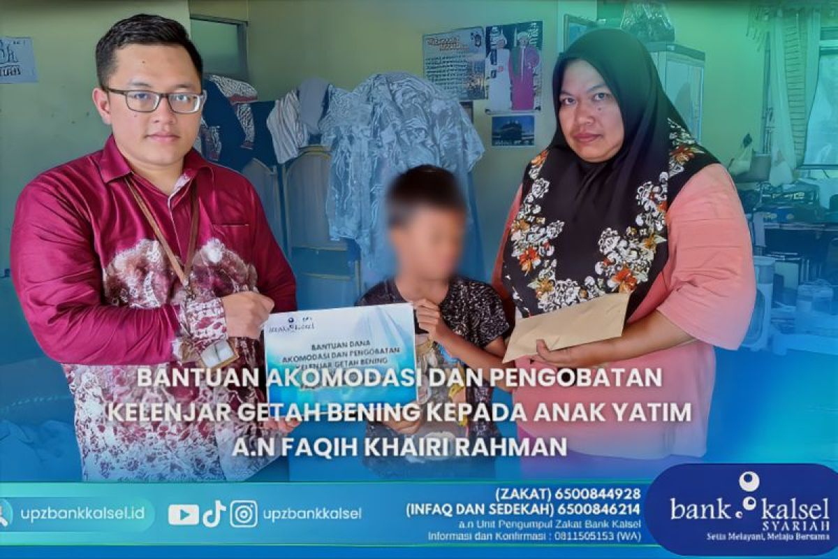 UPZ Bank Kalsel ulurkan tangan bantu anak yatim lawan kelenjar getah bening