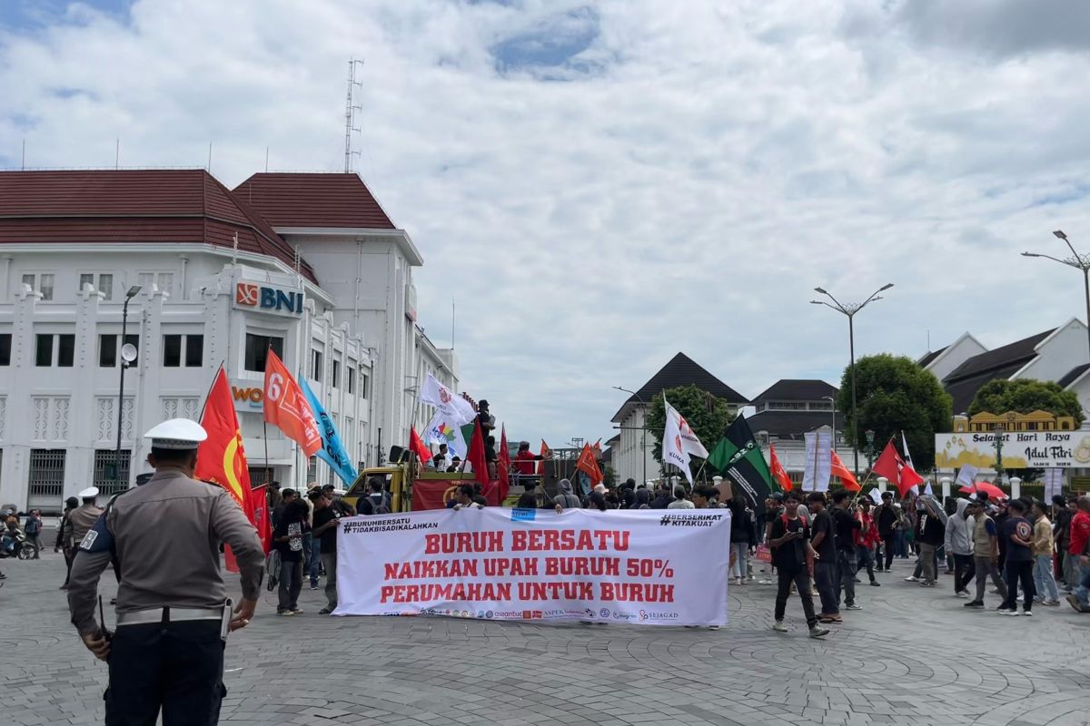 Polisi : Aksi penyampaian aspirasi peringatan "May Day" di Yogyakarta kondusif
