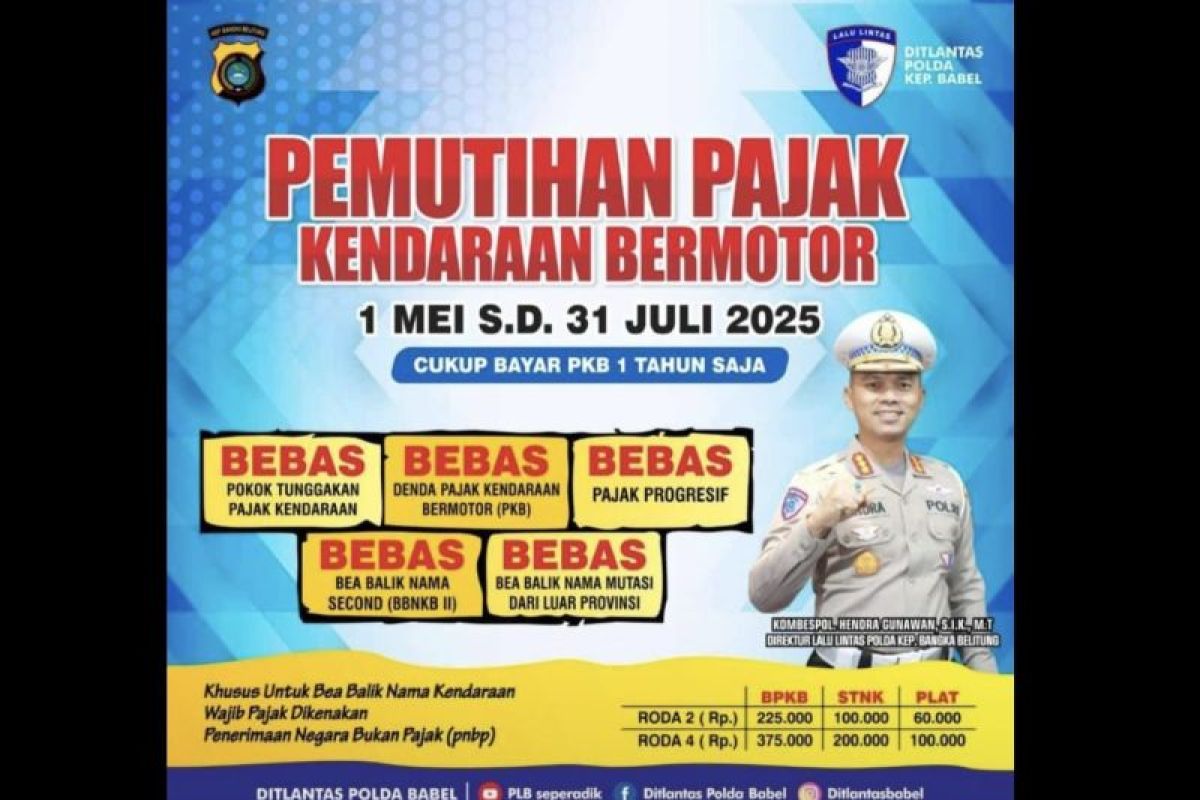 Dirlantas Polda Babel ajak masyarakat manfaatkan program pemutihan pajak kendaraan bermotor